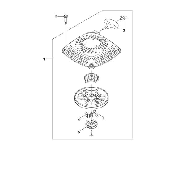 Picture of L - Coperchio ventilatore con dispositivo avviamento FJ180V-BS51